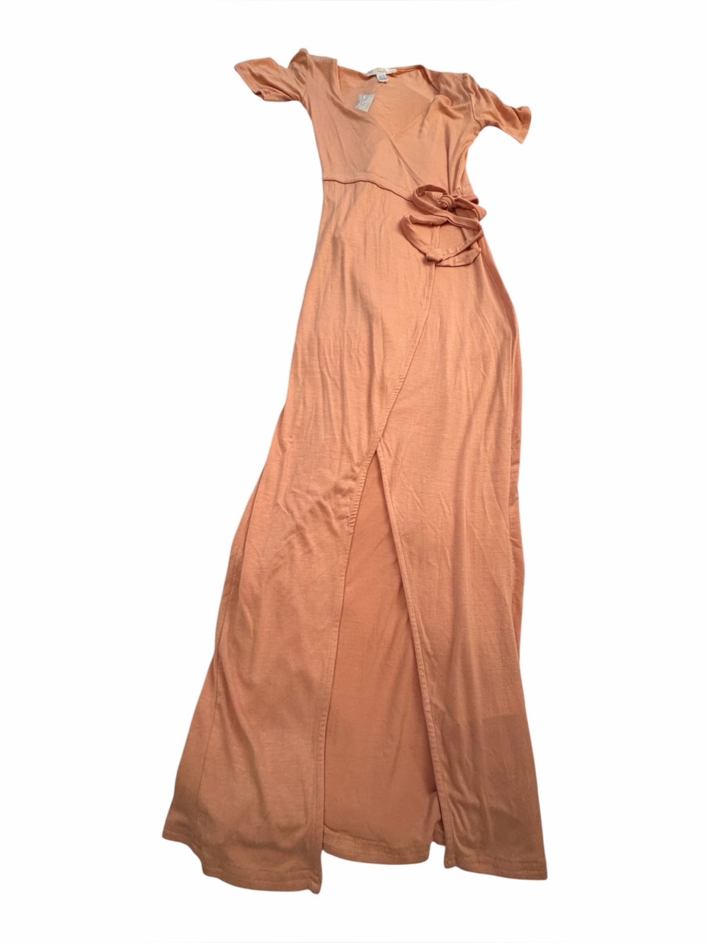 Streetwear Society short-sleeve wrap maxi dress- Size Small Salmon/Peach